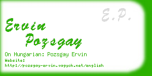 ervin pozsgay business card